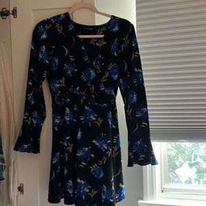 Black and blue flower dress